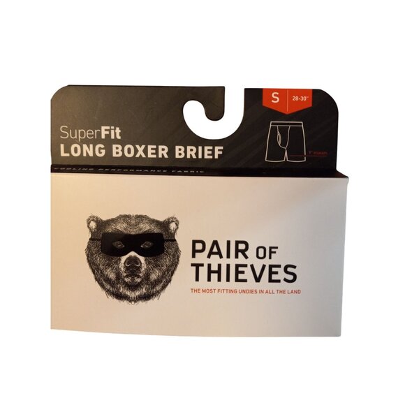 Pair Of Thieves S 28-30" Long Boxer Brief Gray Striped Men's Underwear NEW - Picture 3 of 4